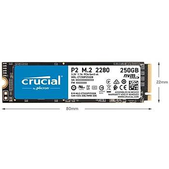 Crucial P2 250GB SSD m.2 NVMe PCIe CT250P2SSD8 SSD