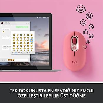 Logitech Pop Kablosuz Mouse Emojili - Kýrmýzý & Pembe 910-006548