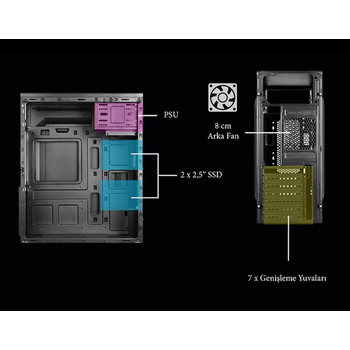 Vento VS114F 550W USB 3.0 ATX Mid-Tower Bilgisayar Kasas�