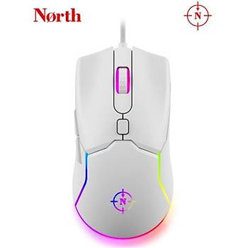North Air White RGB Kablolu Profesyonel Oyuncu Mouse