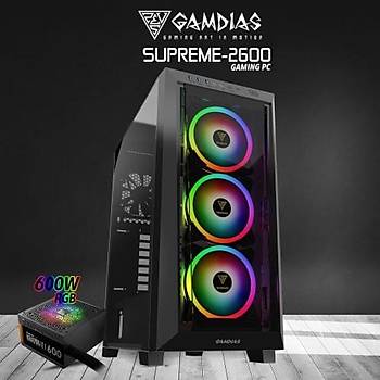 Gamdas Supreme-2600 AMD Ryzen 5 7600X 16Gb Ram DDR5 500Gb NVMe SSD 6Gb GDDR6 RTX2060 Ekran Kart 750W Kasa Oyuncu Bilgisiyar
