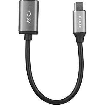 Hytech HY-XO22 G�m�� USB F to Type C M 10cm kablolu Metal G�vdeli OTG �evirici