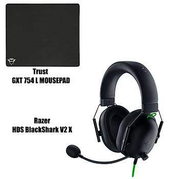 Razer Blackshark v2 X + Trust GXT754 Gaming Mousepad Bundle