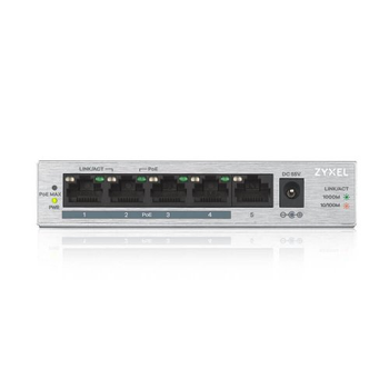 Zyxel GS1005HP 5 Port PoE Gigabit 60W Y�netilemez Masa�st� Switch