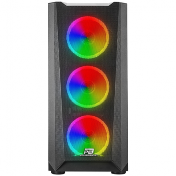 POWERBOOST VK-W001BTempered GlassARGBUSB 3.0MidTowerATXSiyahMesh Panel Gaming Kasa