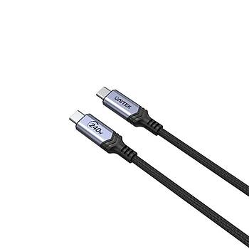 Unitek Type-C to Type-C (240W) 2Mt H�zl� �arj Kablosu (C14110GY-2M)