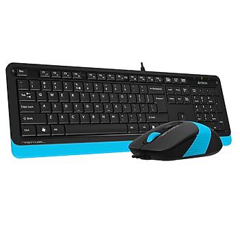 A4 Tech F1010 Q Usb Mavi TR MM Klavye+Optik Mouse