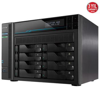 Asustor AS6508T 8Gb DDR4 Ram 8 Yuval� (8x22TB Destek) 2xM.2 NVMe PCI-e 2x10GbE 2x2.5GbE Network 2xUSB 3.2 Tower NAS (Yedekleme) Depolama Cihaz�