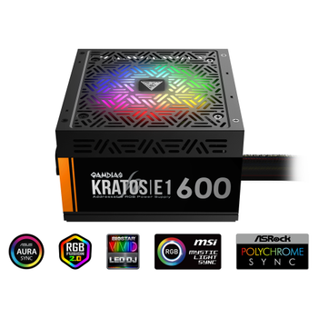 Gamdias Kratos E1-600 RGB 600W Gaming ATX Power Supply (PSU)
