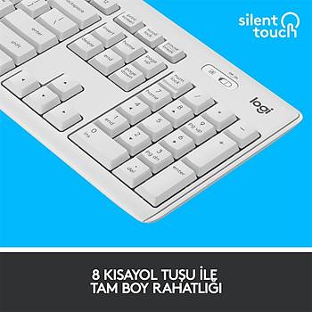 Logitech MK295 Kablosuz Klavye & Mouse Seti Beyaz 920-010089
