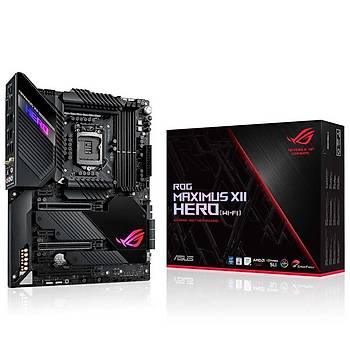 Asus Rog Maximus XII Hero Intel Z490 LGA1200 DDR4 4800 HDMI 3 X M2 USB3.2 AX WF + BT AURA RGB 10GBT + 2.5GBT Lan Atx Anakart