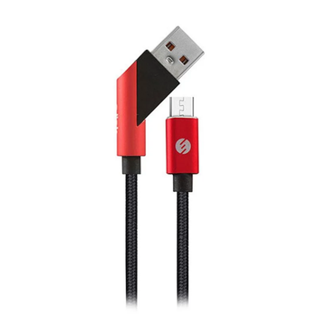 S-link Swapp SW-C570 1M 3A Micro Usb apraz Ulu Siyah/Krmz arj Kablosu