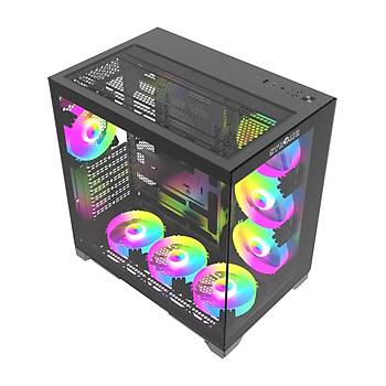 Strong Syrax 7x Fan 600w Rgb LED Atx Akvaryum Siyah Gaming Bilgisayar Kasas�