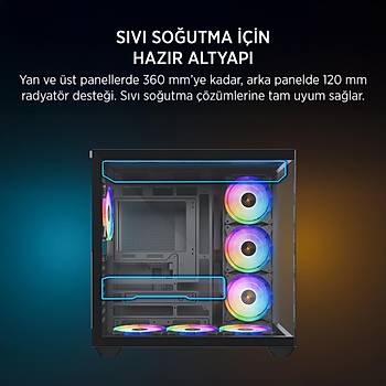 James Donkey Stark S801 7X ARGB 650W Siyah Gaming Kasa