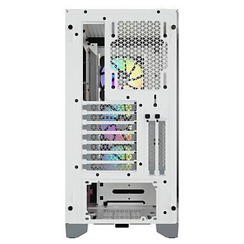 Corsair CC-9011205-WW Icue 4000X RGB Temperli Cam Yan Panel Mid Tower Bilgisayar Kasas� Beyaz