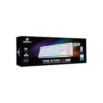 GameBooster G918 Fire Storm Rgb Blue Switch Mekanik Beyaz Oyuncu Klavyesi