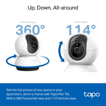 Tp-Link Tapo TC74 (C230) 3K 5,0Mp �� Mekan WiFi 12Mt. Gece G�r��� 360 D�n�� �ki Y�nl� Ses Yapay Zeka Destekli G�venlik Kameras�