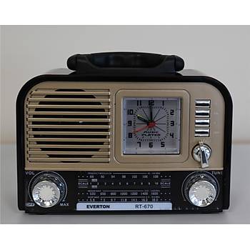 Everton RT-670 Bluetooth Usb-Micro Sd Saatli Nostaljik Radyo