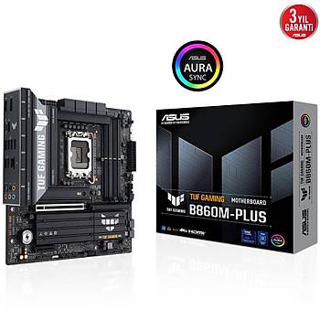 Asus Tuf Gaming B860M Plus Intel B860 LGA1851 DDR5 8800 Aura RGB  mATX  Anakart