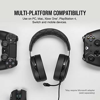 Corsair CA-9011215-EU HS50 Pro Stereo Oyuncu Kulakl Siyah (Pc Ps4 Xbox One Nintendo Switch Uyumlu) Oyuncu Kulakl