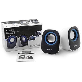 Dark DK-AC-SP100 1+1 Multimedya USB Speaker Beyaz