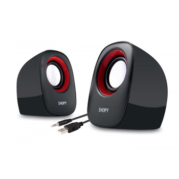 SNOPY SN-120 6W 1+1 Masa�st� USB Speaker Siyah-K�rm�z� Hoparl�r