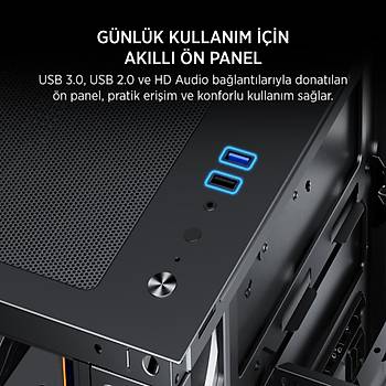 James Donkey Stark S801 7X ARGB 650W Siyah Gaming Kasa