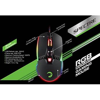 Gamepower Spectre 3000DPI 7 Tu RGB Optik Gaming Mouse