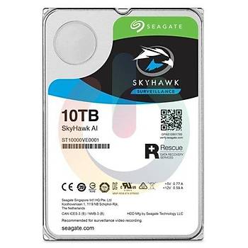 Seagate Skyhawk AI ST10000VE001 10TB 256MB 3.5 SATA 3 7/24 Gvenlik Disk