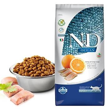 N&D Ocean Tahlsz Ringa Balkl ve Portakall Yetikin Kedi Mamas 5 KG