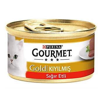 Gourmet Gold Kýyýlmýþ Sýðýr Etli Konserve Yetiþkin Kedi Mamasý 24 x 85 G