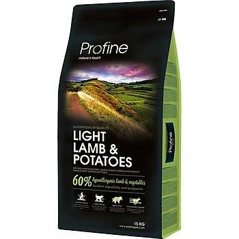 Profine Light Kuzu Etli ve Patatesli Az Tahll Hipoalerjenik Yetikin Kpek Mamas 15 KG