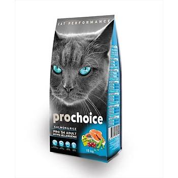 Prochoice Pro 34 Somonlu ve Pirinli Yetikin Kedi Mamas 15 KG