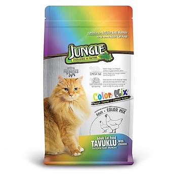 Jungle Colormix Tavuklu Yetikin Kedi Mamas 15 KG