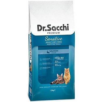 Dr.Sacchi Premium Sensitive Somonlu Yetikin Kedi Mamas 15 KG