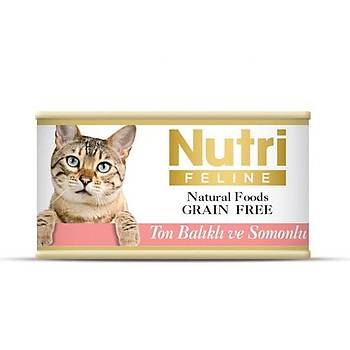 Nutri Feline Ton Balkl ve Somonlu Tahlsz Konserve Yetikin Kedi Mamas 32 x 85 G