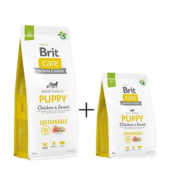 Brit Care Sustainable Tavuklu & Bcekli Yavru Kpek Mamas 12kg+ 3Kg Hediye