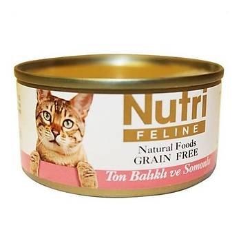 Nutri Feline Ton Balkl ve Somonlu Tahlsz Konserve Yetikin Kedi Mamas 12 x 85 G