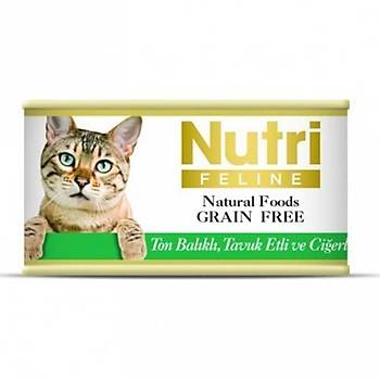 Nutri Feline Ton Balkl Tavuklu ve Cierli Tahlsz Konserve Yetikin Kedi Mamas 32 x 85 G