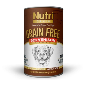 Nutri Canin Tahılsız %92 Geyik Etli Konserve Yetişkin Köpek Maması 6 x 400 G