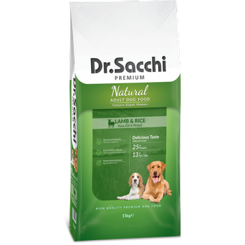 Dr. Sacchi Kuzu Etli ve Pirinçli Yetişkin Köpek Maması 15 KG