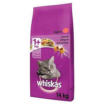 Whiskas Biftekli ve Havulu Yetikin Kedi Mamas 14 KG