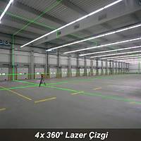 KOBB KBL35G Profesyonel Li-ion arjl 4X360? Otomatik Hizalamal Yeil apraz izgi Lazer Distomat + Uzaktan Kumanda 