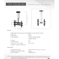 Ultimate TM-5535-M  Lcd Led TV Tavan Ask Aparat 60 Kg