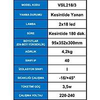 Arsel Versalite LED VSL218/3 Acil Aydýnlatma Armatürü  Kesintide 180 Dak. Yanan 2X750 Lümen
