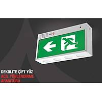 Arsel Dekolite Z Serisi ift Yzl AE-3223-L Acil k Ynlendirme Armatr Kombine Srekli ve Kesintide 180 Dak. Yanan 500 Lmen Led