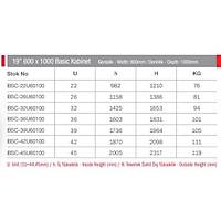 Legend 22U Eco 19 INC Dikili Tip Rack Kabinet 600x600x1120mm Siyah