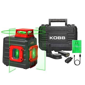 KOBB KBL33G 40 Metre Profesyonel Li-ion arjl 2x90?/360? Otomatik Hizalamal Yeil apraz izgi Lazer Distomat