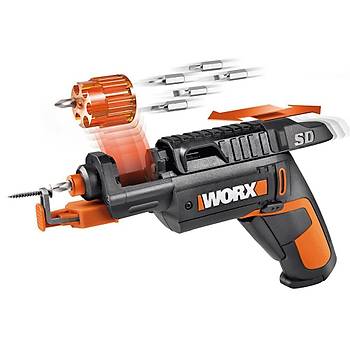 WORX WX255 4Volt/1.5Ah. Li-ion arjl arjrl Tornavida + 6 adet Bits U + Vida Tutucu