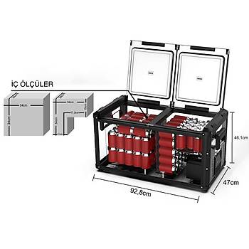 ICECO VL75PROD 12/24Volt 220Volt 75 Litre ift Blmeli Outdoor Kompresrl Oto Buzdolab/Dondurucu